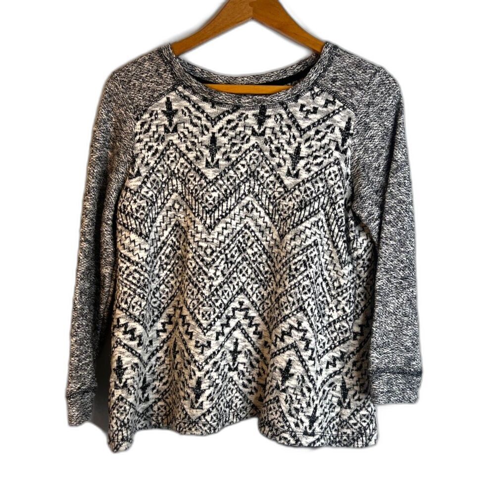 Westport Busy Maximalist Aztec Southwestern Knit Sweater Metallic Size Medium